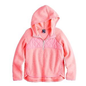 Girls Pink Tek Gear Sherpa  Pullover Hoodie Size XL